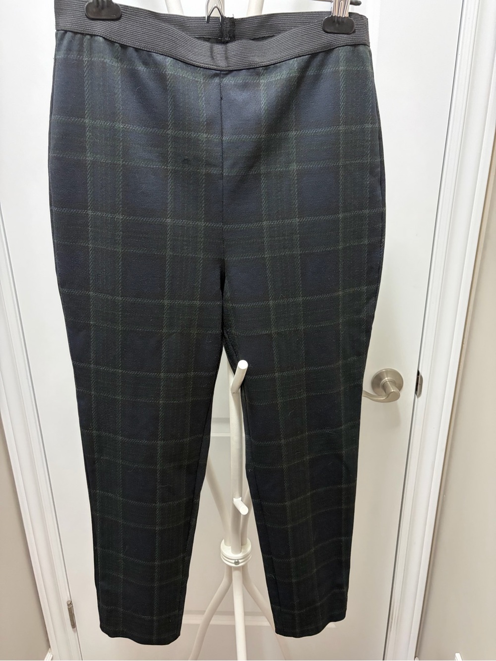 Black and Green Plaid Dress Pants